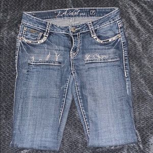 LA Idol skinny frayed jeans